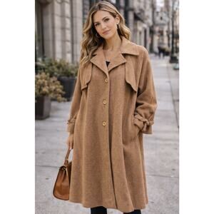 Vintage Kahn’s Boulder CO Wool Coat Womens Long Brown Oversized Boho Coat M/L